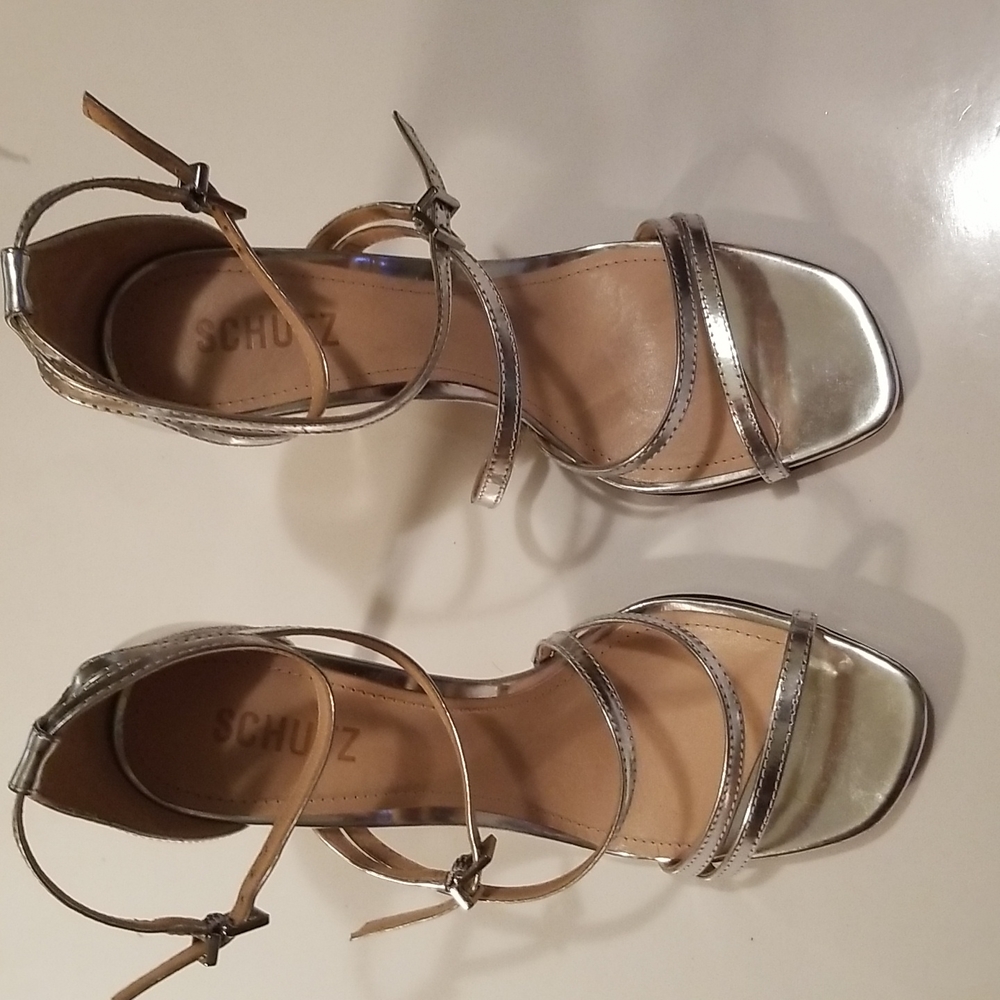 Schutz Licah Stappy Silver Sandal